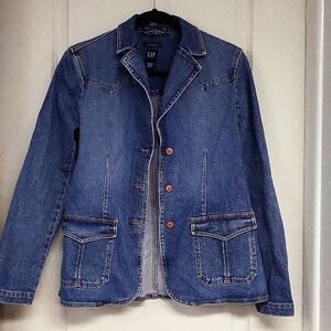 Ladies, GAP Denim Blazer, Sz: L, EUC